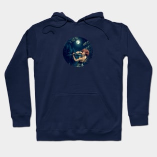 Girl play violin for the moon Hoodie